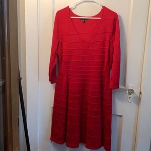 Red sweater dress